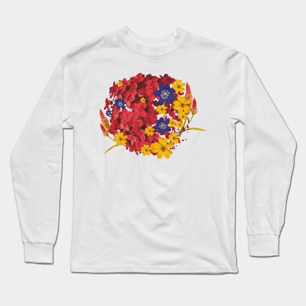 Flower colourful cute pattern Long Sleeve T-Shirt by carolsalazar